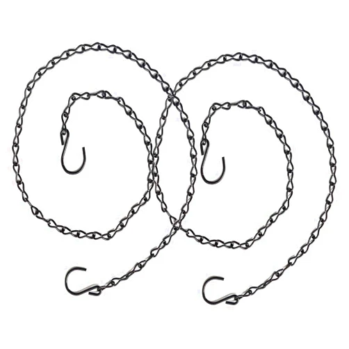 yeezo 2 Pack S Hook Steel Hanging Harness Chain Adjustable Poultry Drinker Hanging Chain Chicken Feeders Hanger Chain Bird Feeder Chains, 40