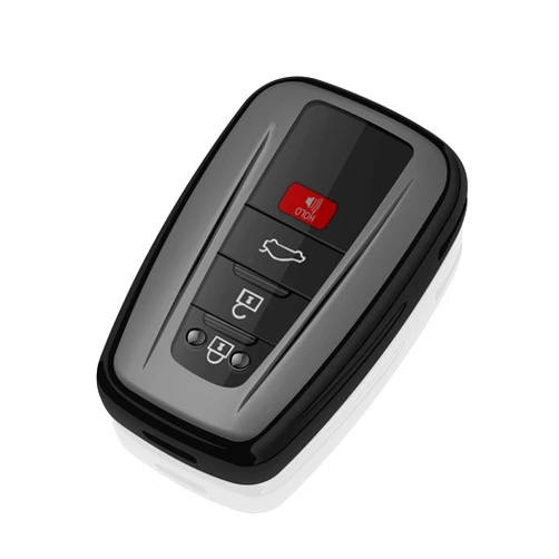 Tukellen for Toyota Key Fob Cover Special Soft TPU Key Shell Case Protector Compatible with 2018-2024 Camry Avalon C-HR Prius Corolla GT86 Highlander RAV4 4Runner Prado-Black