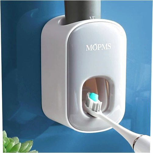 MOPMS Toothpaste Dispenser Wall Mounted for Bathroom Automatic Toothpaste Squeezer for Kids and Adult (Grey-1Pcs)
