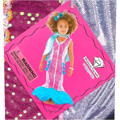 Teetot & Co. Inc. TeeTot Princess Factory Mermaid Costume Size 5-6 Dress Cape Jewelry Fin (3-4)