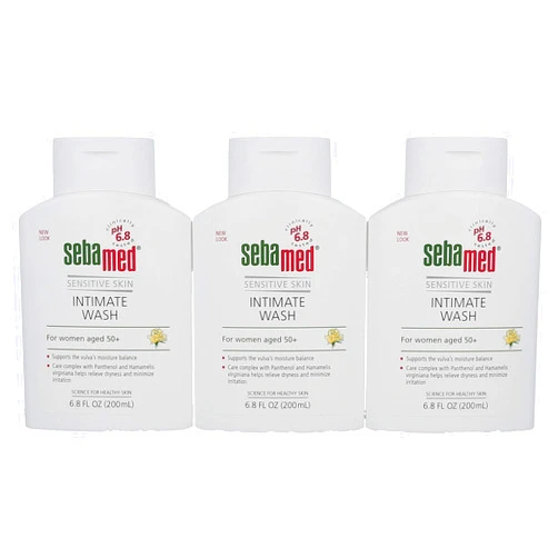SEBAMED Feminine Intimate Wash Menopause pH 6.8 for Women Aged 50 and Above (50+) 6.8 Fluid Ounces (200mL) Pack of 3