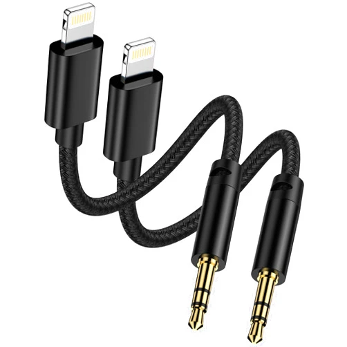Ocbuo 2 Pack [Apple MFi Certified] Lightning to 3.5mm Aux Cords for iPhone Headphones, iPhone Aux Cable for iPhone/iPad/iPod - Headphone Jack Wire, Apple Stereo Speaker Connector Cable Auxiliar