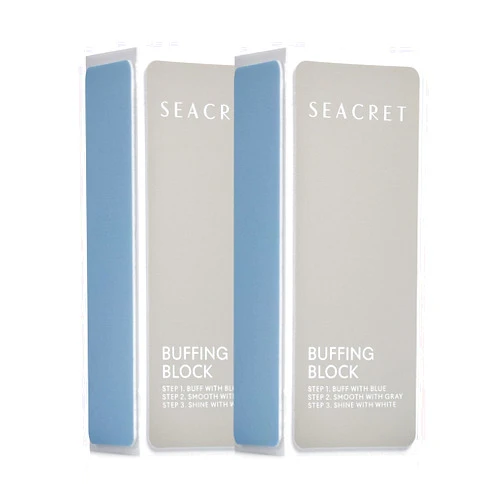 SEACRET - Professional Nail Buffing Block. 3 Ways Buffing Block The Secret for Shiny Nails. Manicure & Pedicure - Pack of 2