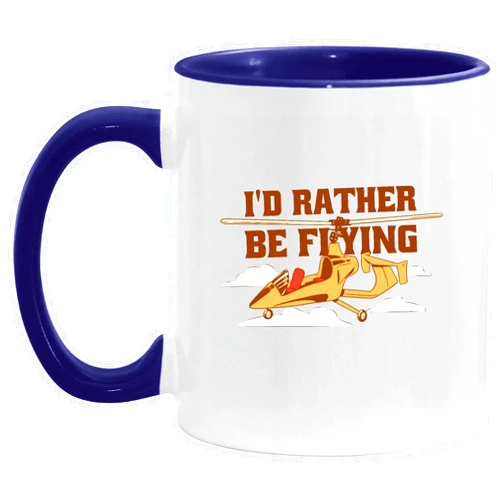 Handmade Gyrocopter Gift Idea for Aviators and Aviation Fans 11oz 15oz Inner Color Accent Mug