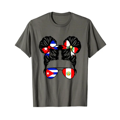 Proud Peru Cuba Roots Birthday Gifts Half Cuban Half Peruvian Girl Cuba Kids Heritage T-Shirt