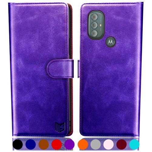 SUANPOT for Motorola（Moto G Power 2022） Wallet case 【RFID Blocking】 Credit Card Holder, Flip Folio Book PU Leather Phone case Shockproof Cover for Women Men Power2022 Purple