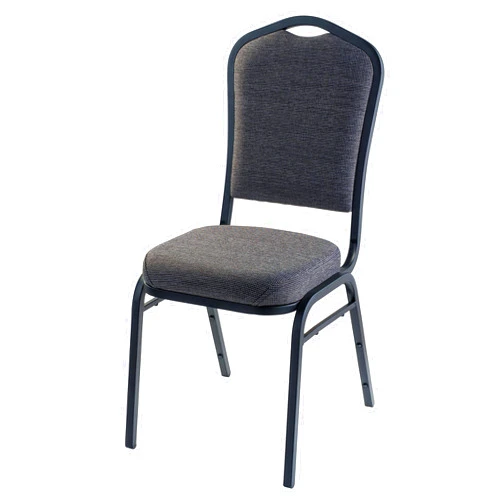 National Public Seating NPS 9362-BT Fabric-upholstered Silhouette Crown Back Stack Chair with Black Sandtex Frame, 300-lb Capacity, 17