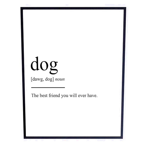YELLOWBIRD ART & DESIGN Dog Definition - Unframed Wall Art Print Typography - Makes a Great Gift for Dog Owners - Funny Home Decor - Ready to Frame (8x10) Photo