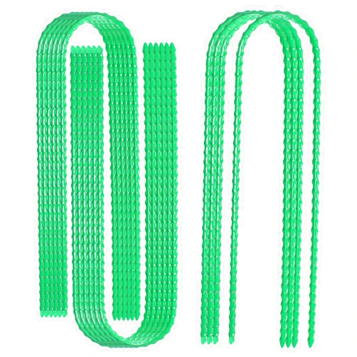 Generic 10-Inch Trampoline Wind Stakes U Shaped Rebar Ground Stakes Ground Anchors for Trampoline Security, Swing Set, Camping, Fences, Hoses and More (10, Green)