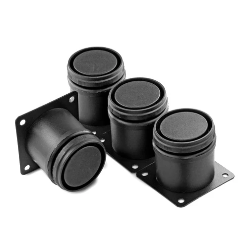 Masendelk 2 Inch Metal Furniture Legs Stainless Steel Adjustable Legs Black Metal Legs Round Cabinet Legs for Coffee Table Cabinet Desk Sofa Shelves, Pack of 4