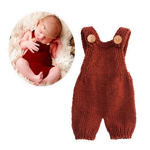 Solalux Newborn photography props boy girl mohair handmade crochet jumpsuit