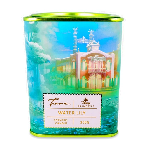Ukonic Disney Princess Home Collection Tiana 11-Ounce Scented Tea Tin Candle with Water Lily Aromatic Fragrance | 28-Hour Burn Time | Home Decor Housewarming Essentials, Cute Gifts and Collectibles
