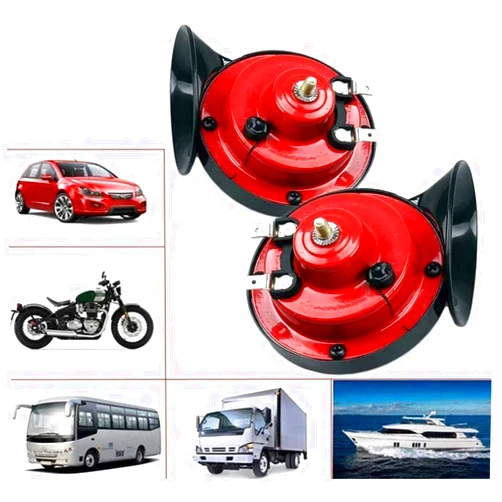 Jesokiibo 300db car horn 【2 pack】 12v waterproof double horn, used for trucks, trains and ships, electric snails for cars, motorcycles, alternative electronic parts for cars (red)