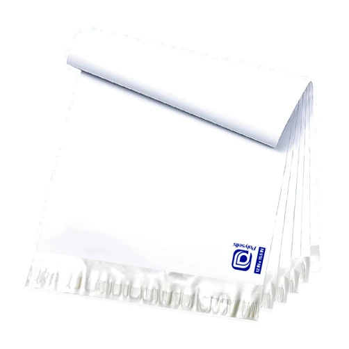 POLYSELLS 100 pcs 12x15.5 Inches White x Silver Poly Mailers Shipping Envelopes, Strong Adhesive Sealing, Waterproof, and Tear-resistant Postal Mailing Bags for Clothing, Books, and Accessories