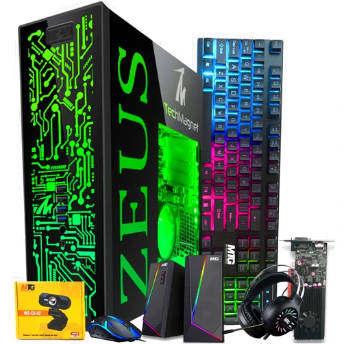 TechMagnet Gaming Desktop PC, Intel i7 6th Gen, Zeus Pro 4, GT 1030, 8GB RAM ARGB, 1TB SSD + 4TB HDD, Wi-Fi | Bluetooth Adapter, Webcam, RGB Kit, Win 10 Pro (Renewed)