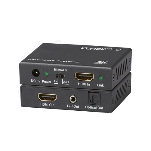 KanexPro Kanex Pro 4K HDMI; Audio Extractor 18Gbps 4K HDMI Audio Extractor with Dolby Atmos (HAECOAX3),Black