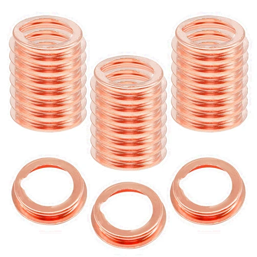 Lunwag 15PCS M12 Copper Oil Drain Plug Gaskets Crush, 12mm Crush Washer Oil Drain Plug Part # 11026-01M02 for N1ssan/Infiniti G35 G37 Rogue Sentra Xterra Frontier Armada Jukes Altima (Gold)