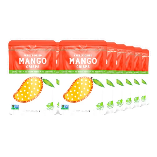 Nature's Turn Freeze-Dried Fruit Snacks, Mango Crisps, Pack of 12 (0.53 oz Each)