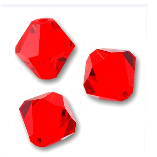 Adabele 100pcs Adabele Austrian 4mm (0.16 Inch) Small Faceted Loose Bicone Crystal Beads Siam Red Compatible with Swarovski Crystals 5301/5328 SSB405