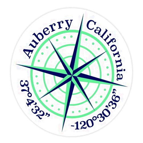 R and R Imports Auberry California 4-Inch Fridge Magnet Latitude Longitude Compass Design