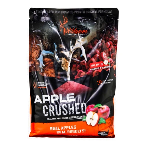 WILDGAME INNOVATIONS Apple Crushed 5lb Deer Attractant | Powerful Long-Lasting Nutrient-Filled Sweet Ripe Apple Deer Feed for Hunting & Game Tracking