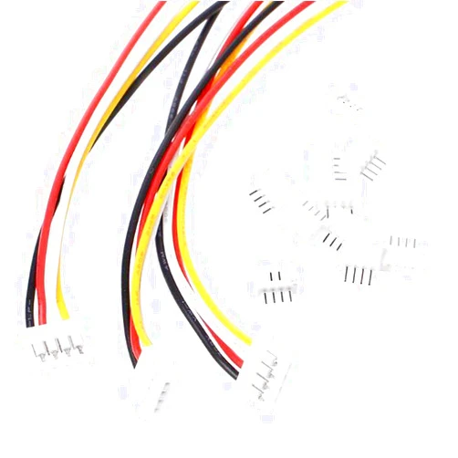 WOWOONE 20 Sets Jst 2.0 Ph 4 Pin Connector Plug, Include 10 Sets Mini 4 Pin Jst Ph2.0 Connector Plug Female with 150mm Cable Wire & 10 Piece Male Micro Jst Ph2.0mm 4Pin Connector Plug