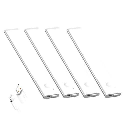 Diomart Under Cabinet Lights Wireless, 30-LED Motion Sensor LED Closet Lights Rechargeable, Motion Sensor Light Indoor Stick on Under Counter Lights for Kitchen, Stairs, 4 Pack