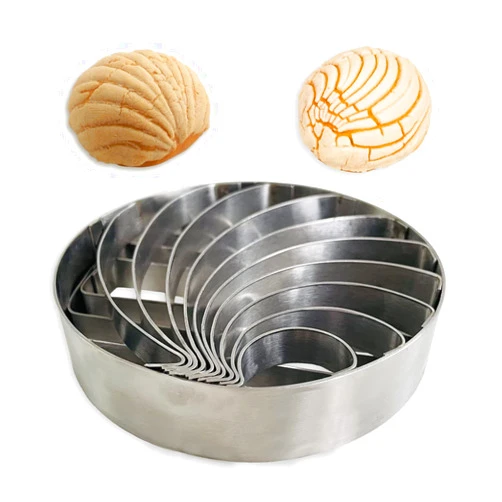 ESNOY Concha Cutter Mexican Bread Mold Made Of Stainless Steel 4.1 Inch, Concha Stamp Two Sided Mold For Pan Dulce Mexicano Cortadora De Pan, Bread Shape Cutter Concha Pillow