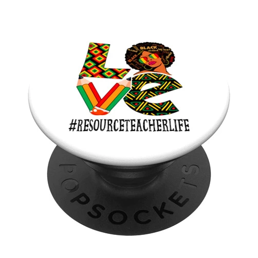 Black History Month Gifts & Apparel Resource Teacher Love Afro African Black History Month PopSockets Swappable PopGrip