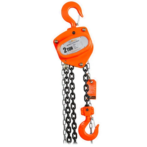 Prowinch 4400 lbs. 2 Ton 20 ft Manual Chain Hoist with Durable G80 Black Tempered Chain for Heavy-Duty Lifting and Rigging in Industrial and Construction Applications