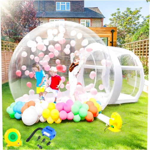 FINCOME Inflatable Bubble House 7.2FT for Kids, Large TPU Balloon House for Adults with 100 Balloons and Air Blower, Bubble Balloon House for Birthday Party Wedding Outdoor Hall Activity Holiday