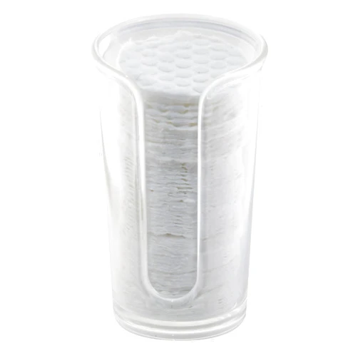 iDesign Round Cosmetic Cotton Pad Holder - Cosmetic Dispenser for Cotton Rounds - Clear