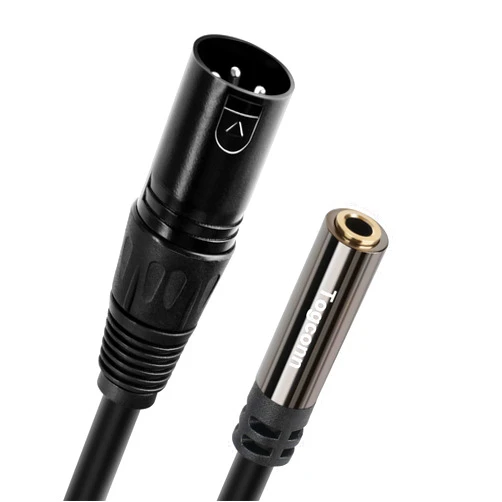 Togconn XLR Male to 3.5mm Female Cable Adapter 1 Feet, (1/8 Inch) TRS Stereo Female to 3-Pin XLR Male Balanced Connector Converter Cable，3 Pin XLR Male to 1/8 TRS Female