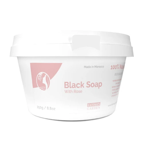 Fatima's Garden Rose Oil Black Soap - Natural Exfoliator, 250g