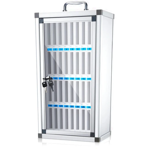 Amylove Cell Phone Locker Cabinet Aluminum Alloy Pocket Chart Storage Locker Box Cabinet Wall-Mounted Cell Phones Storage Cabinet Cell Phones Locker Box with Handle for Office Classroom Gym (36 Slots)