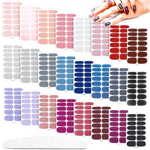 Maitys 336 Pieces 24 Sheets Full Nail Stickers Fall Nail Wraps Nail Polish Strips Self Adhesive Gel Nail Decal Manicure Kits with Nail File for Women Girls Nail Decor(Cute Style,Cute Color)