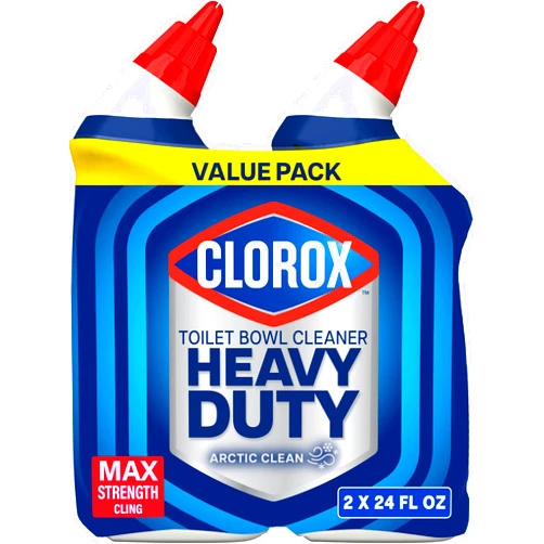 Clorox Toilet Bowl Cleaner Heavy Duty Stain and Ring Remover, Arctic Clean, 24 Fl Oz., Pack of 2
