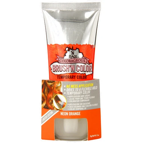 'N RAGE N'Rage Colorageous Brush'n Color Temporary Hair Color, Neon Orange, 1.2 Ounce
