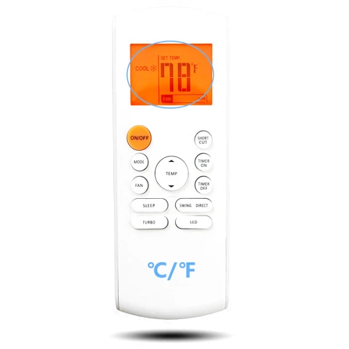Kassionel Replacement Remote Control Compatible for Insignia Air Conditioner NS-AC07PWH1 NS-AC08PWH1 NS-AC06PWH1 (Fahrenheit Display and Backlit)