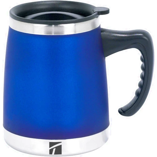 Trudeau Maison Umbria Stainless Steel Desk Mug, 15 oz, Blue