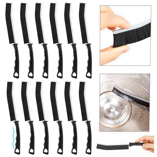 Deviegath 12 Pack Hard Bristle Crevice Cleaning Brush Set, Multifunctional Bathroom Gap Cleaning Brush, Kitchen Scrub Brush Cleaning Tools