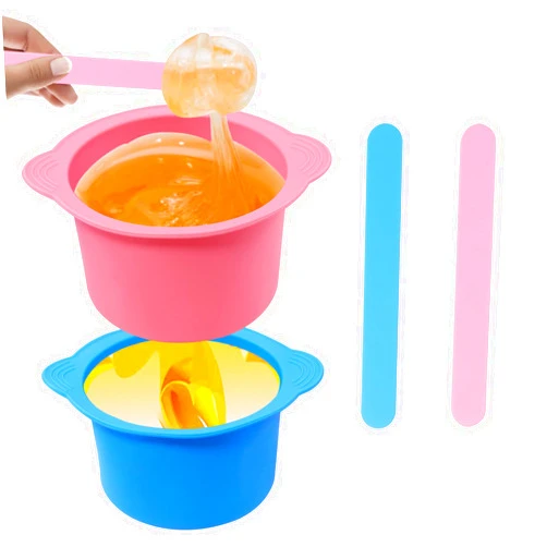 Yungeln 2Pcs Wax Pot Liner,Silicone Wax Warmer Liner with 2 Pcs Wax Sticks, Non-Stick Wax Pot Silicone Bowl Replacement,Reusable Wax Melt Liners Wax Warmer Liner Bowl for Hair Removal