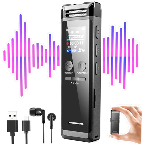 EAKKOR 96GB Digital Voice Recorder with Playback,Voice Activated Recorder for Lectures,Dictaphone Recording Device,Tape Audio Recorder with Line-in
