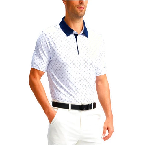 Obla Golf Shirts for Men Dry Fit Short Sleeve Striped Performance Moisture Wicking Collared Golf Polo Shirts