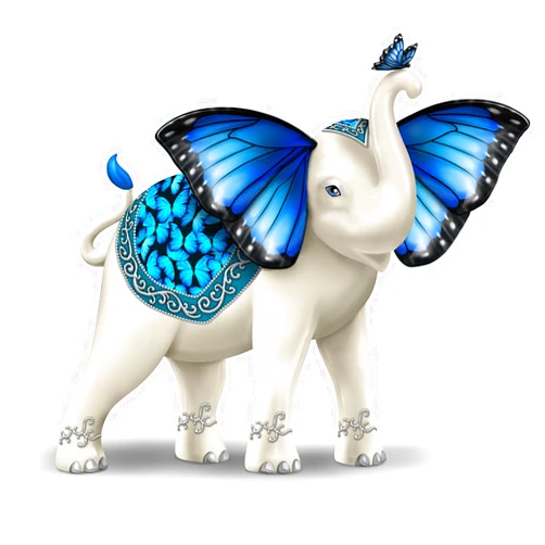 The Hamilton Collection Blue Majesty Hand-Painted Elephant Figurine