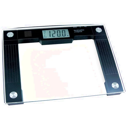 Ideaworks JB5824 Extra Wide Talking Scale-Visual & Voice Display Scale- 550 Pounds Max-Tamper Glass-Extra Wide Width-Large LCD Display-Tap On & Off Auto Function
