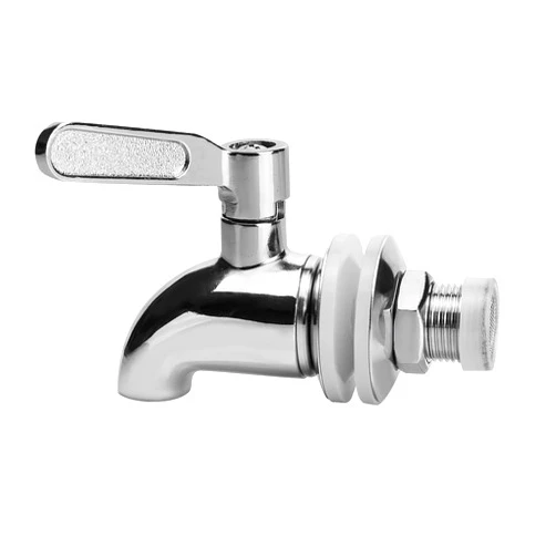 PUSCRIENO Replacement Spigot for Beverage Dispenser, Stainless Steel Spigot for Drink Dispenser, ​Water Dispenser Faucet, Food Grade, with Anti-Clogging Cap (1PACK)