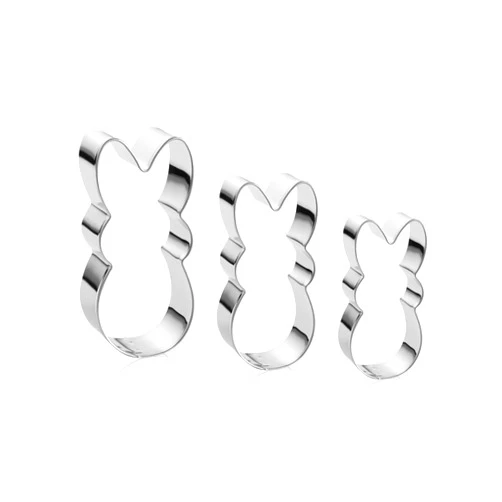 Maykito Easter Bunny Cookie Cutter Set -3 Pieces - Stainless Steel Assorted Sizes