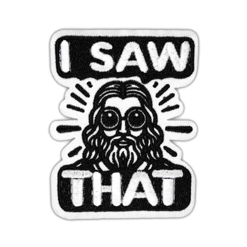 Wikineon I Saw That Patch, Iron On/Sew On Patch Applique, Large Funny Embroidery Patch for Clothing Jeans Jackets Backpacks Hats Shirts - DIY Cool Patch Badges