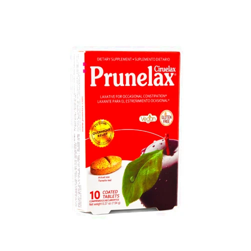 Prunelax Ciruelax Maximum Relief Laxative Tablets with Natural Senna for Occasional Constipation, Senna Extract, Vegan & Gluten-Free, Gentle Overnight Relief - 10ct (Pack of 4)